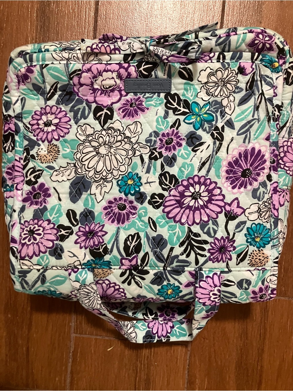 Vera Bradley Purple Floral Quilted Hanging Toiletry Bag